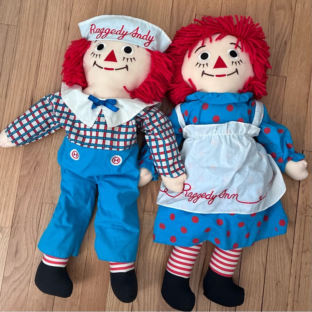 Vintage Raggedy Ann & Andy 24 inch Cloth Dolls, Applause. MINT ‘89